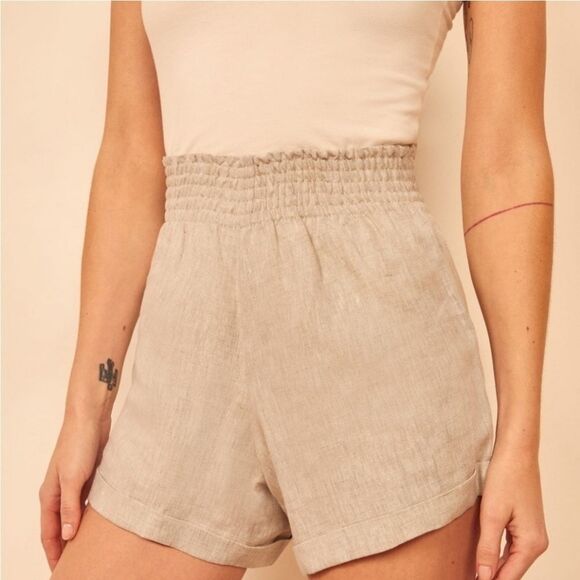 Reformation Pants - Reformation Nashville Cuffed Linen Shorts Size XS